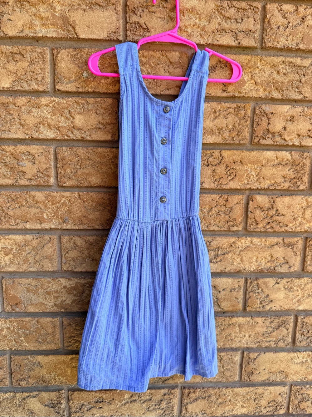 4/$25 • George Crisscross Back Blue Button-Front Tank Dress